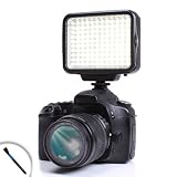 Rechargeable Ultra-Bright Dimmable 120 LED Camera Light for Olympus PEN OM-D E-M5 , E-P3 , E-PL3 , SP-620UZ and More DSLR Cameras **Includes Cleaning Brush **