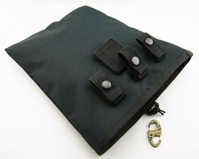 ダンプポーチ マガジン収納 Lサイズ MOLLE対応 (ブラック) 迷彩色カラビナ付き 【サバゲー装備】