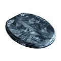 WC Sitz Klobrille Marmor schwarz, Edelstahlscharniere