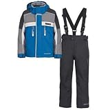 41UgTJHPq%2BL. SL160  Boys TRESPASS MENNO Waterproof  Blue Grey Ski Jacket Salopettes Suit Set Age 9 10