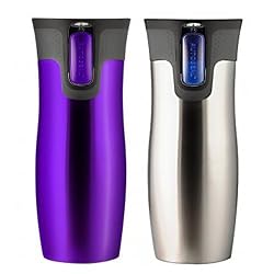 Purple & Silver Contigo AUTOSEAL Stainless Steel Mugs Combo