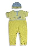 Beyond Basic Kids - Infant Baby Boys Short Sleeved Coverall Set, Yellow, Blue, White