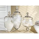 TERRA COLLECTION SET OF THREE ASSORTED MINI GLASS CANNISTERS