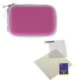 GTMax Hot Pink Zipper Eva Pouch Carrying Case + Universal LCD Screen Protector for Samsung ST Series ST100