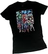 Comic Panels -- Justice League Crop Sleeve Fitted Juniors T-Shirt