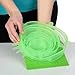 Staffage Silicone Lids Set - BPA-free Stretch Covers for Bowls, Cups, Pots, Mugs - Includes Trivet Mat - Premium Quality FDA Food Grade Silicone - Must-Have Kitchen Gadgets - Multisize, Green - 7 Pack