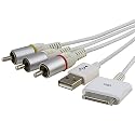 Premium Composite AV Cable + USB Charging Sync Cable for Apple Iphone 3G (Compatible with Firmware Version 2.2), iPhone 8GB, 16GB, iPhone 2G, iPod Nano (3rd / 4th Generation), iPod Touch (1st / 2nd Generation) 8GB, 16GB, 32GB, iPod Classic