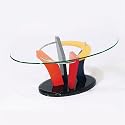 Modern Occasional 2 pc Glass/Wood Coffee & End Table Set, (FREE SHIPPING)