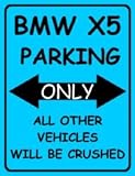 S1933 SMALL BMW X5 PARKING ONLY METAL ADVERTISING WALL SIGN RETRO ART