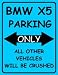 S1933 SMALL BMW X5 PARKING ONLY METAL ADVERTISING WALL SIGN RETRO ART