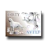 White Shepherd Dog Clean / Dirty Dishwasher Magnet