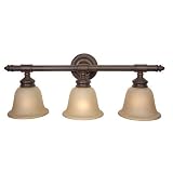 41Ugh1LORDL. SL160  Fresno Three Light Bathroom Vanity Wall Sconce in Aged Bronze Finish