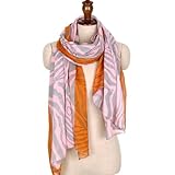 Color Zebra Print Scarf - Orange/Pink