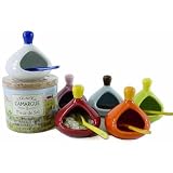 Ceramic colorful Salt server with spoon special salt server for gourmet salt
