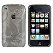 AEVI24 Apple iPhone 3G / 3GS Designer Schutzh�lle Silikon TPU H�lle Etui Tasche Case Hard Cover Flower Blume Ephine Bl�te Grau Schwarz Black (Transparent) TOP