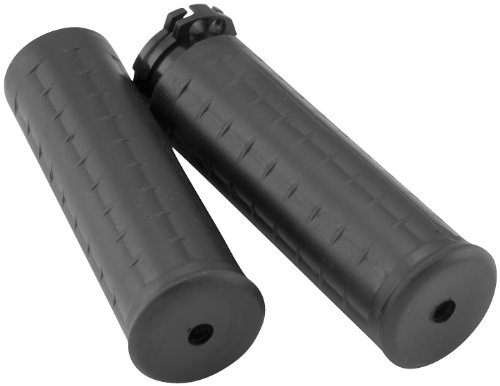 AvonGrips WAF-87 Old School Grip - H-D with Throttle Slide - Waffle Black