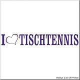 cartattoo4you AL-00934 | I LOVE (als Herz) TISCHTENNIS | Autoaufkleber Aufkleber FARBE violett , in 23 weiteren Farben erhältlich , glänzend 20 x 3 cm Waschstrassenfest Versandkostenfrei , Motiv Copyright by dh-Folien