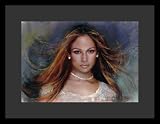 Jennifer Lopez (Long Hair) Music Framed & Matted Poster Print - 16 X 20