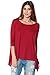 A+D® Womens Casual 3/4 SLV Flare Tunic Shirt Top w Uneven Hem