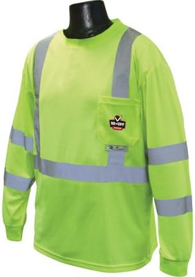 Radians RadWear Class 3 Long Sleeve Safety T-Shirt with UV Protection - Lime, Large, Model# ST21UV-3PGS