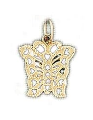 Dazzlers Solid 14k Gold Butterfly Charm Pendant Available in three colors from jewelsberry (weights: 0.7 grams only)