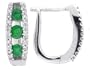 0.56ct Genuine Emerald Hoop Earrings with Diamond in 14Kt White Gold