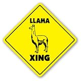 LLAMA CROSSING Sign novelty gift animals farm