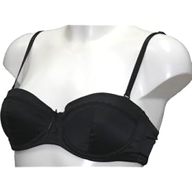 Satin Padded Multiway Strapless Underwired Bra Black