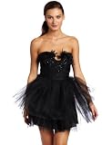 ABS Allen Schwartz Women's Strapless Feather And Trim Dress