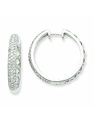 0.8 Carat 14K White Gold Diamond Hoop Earrings