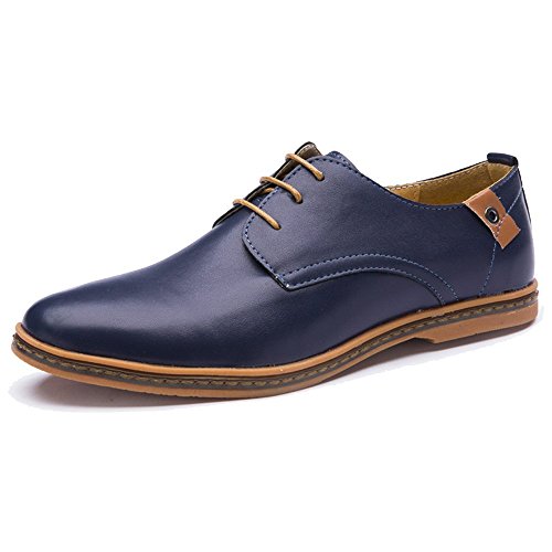 XMWEALTHY Men's Size Plus Dress Shoes Blue US 12,EU size 47