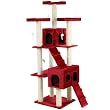 TecTake De Luxe Arbre � Chat 186 cm rouge diam�tre de colonne environ 9 cm