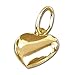 CLEVER SCHMUCK Goldener Anhänger kleines Herz 7 mm gewölbt ECHT GOLD 333