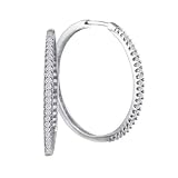 1/2ct Diamond Hoops in 10K White Gold the Size of Half Dollar