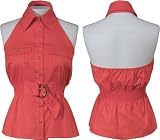 RAMPAGE Button Down Halter Shirt [407354515]
