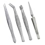 4pc Precision Stainless Steel Tweezers Forceps - Electronics, Beading, Hobby