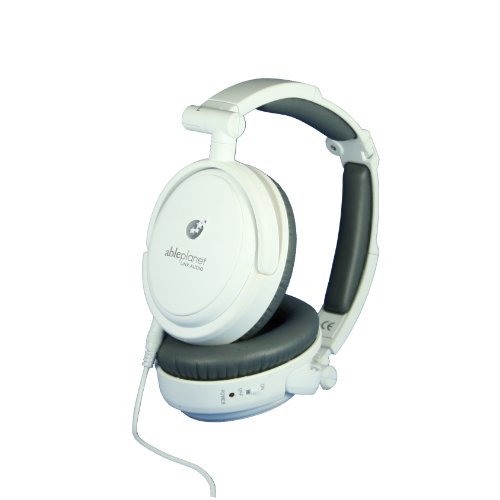 ABLE PLANET NC200W True Fidelity Foldable Active Noise-Canceling Headphones (White)