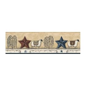 York Wallcoverings Best Of Country PC4049BD Sheep Star Border, Almond