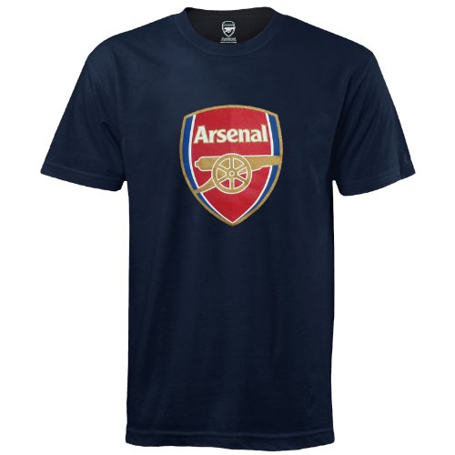Arsenal Football Club Official Soccer Gift Mens Crest T-Shirt Navy XL