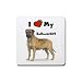 I Love My Bullmastiff Rubber Square Coaster (4 pack)