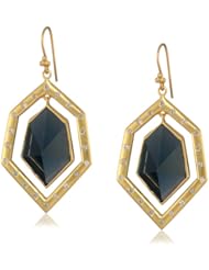 Lauren Harper Collection Deep Waters 18k Gold, London Blue Topaz and Diamond Geometric Earrings