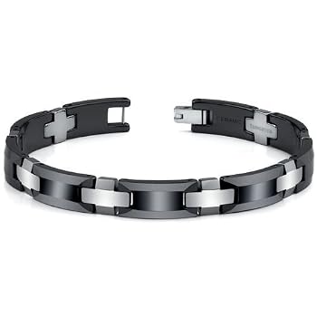 Sophisticated Tungsten and Ceramic Link Bracelet for Men