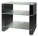 Blok STAX 300 Three Shelf Black Oak Hifi Rack TV Stand AV Hi-fi  Unit [Clear/etched Glass]