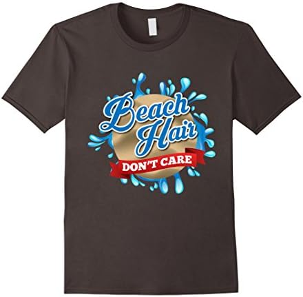 Men's Beach Hair Don't Care Summer Hot Weather Outdoor Water Shirt Medium Asphalt