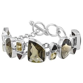 80.25CTW SMOKY QUARTZ GARNET AND CITRINE BRACELET by JTV