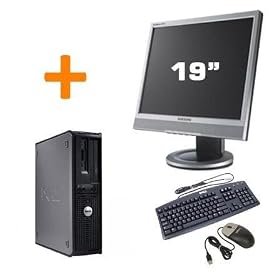 DELL - Optiplex GX520 Desktop + Ecran TFT 19 pouces de marque - Unit� centrale + Ecran + Clavier + Souris - Intel Pentium 4 - 2.8Ghz - 80 Go - 512 Mo - DVD - R�seau - Windows XP Profesionnel