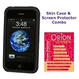 Apple iPhone 3G Silicone Skin Case & Screen Protector Combo (Textured Design) (Black)