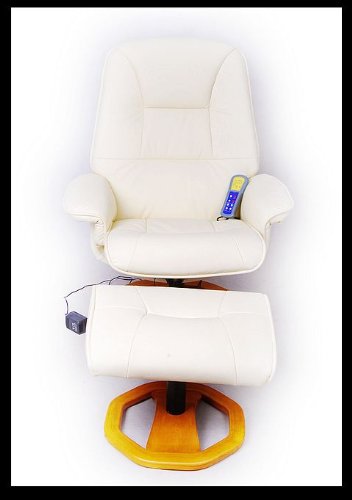 Aosom I3128 TV Recliner Massage Chair with Ottoman-Creme