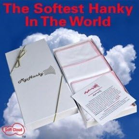 My Hanky - Ladies Pink Stitch No Logo - This is the Softest Cotton Handkerchief in the World, 3 Pack Boxed Set by My Hanky Inc