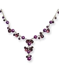Genuine IceCarats Designer Jewelry Gift Sterling Silver Purple Fw Cult Pearl And Rose/Lavender Qtz Necklace
